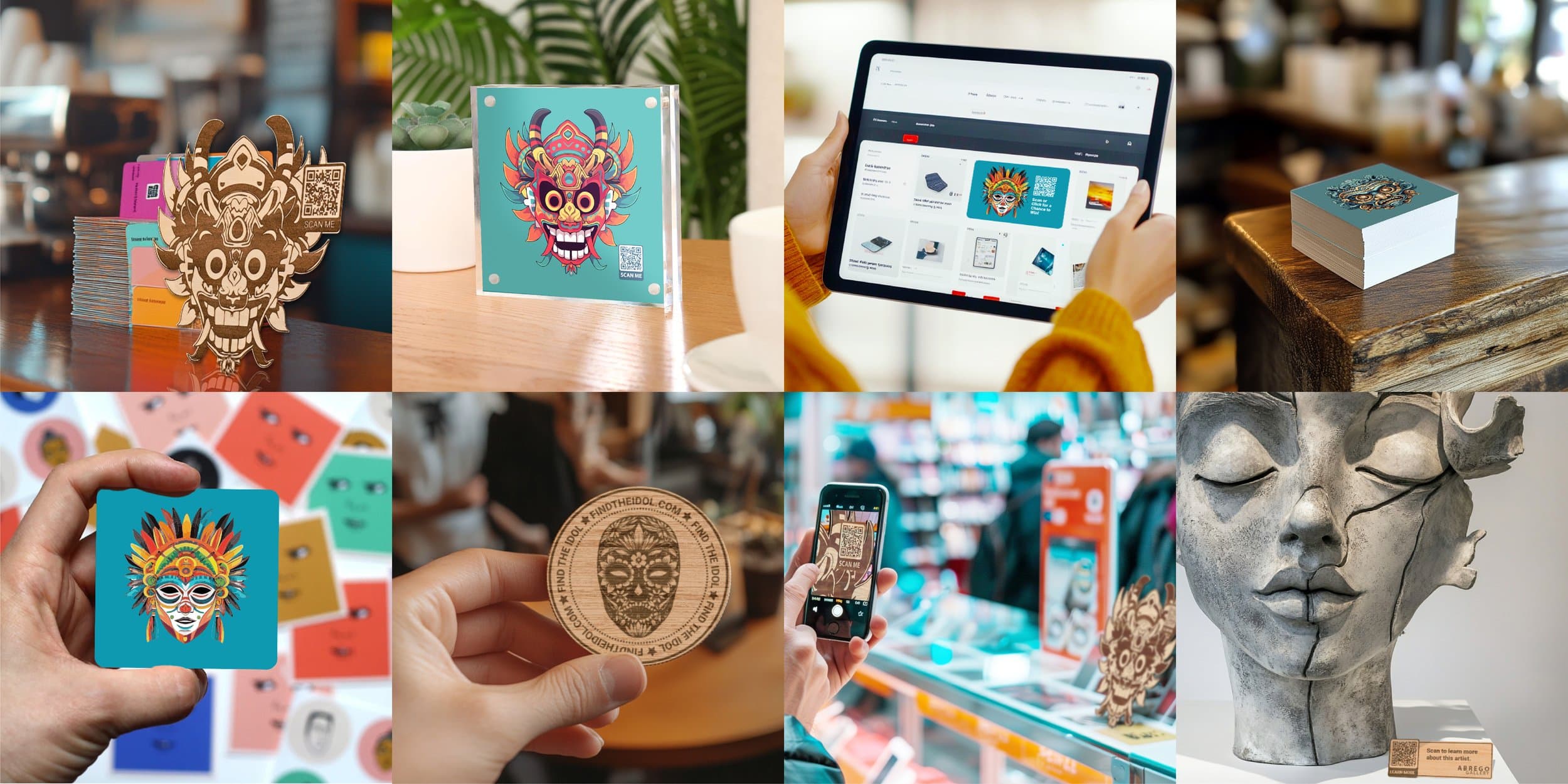 A spread of Find the Idol game visuals